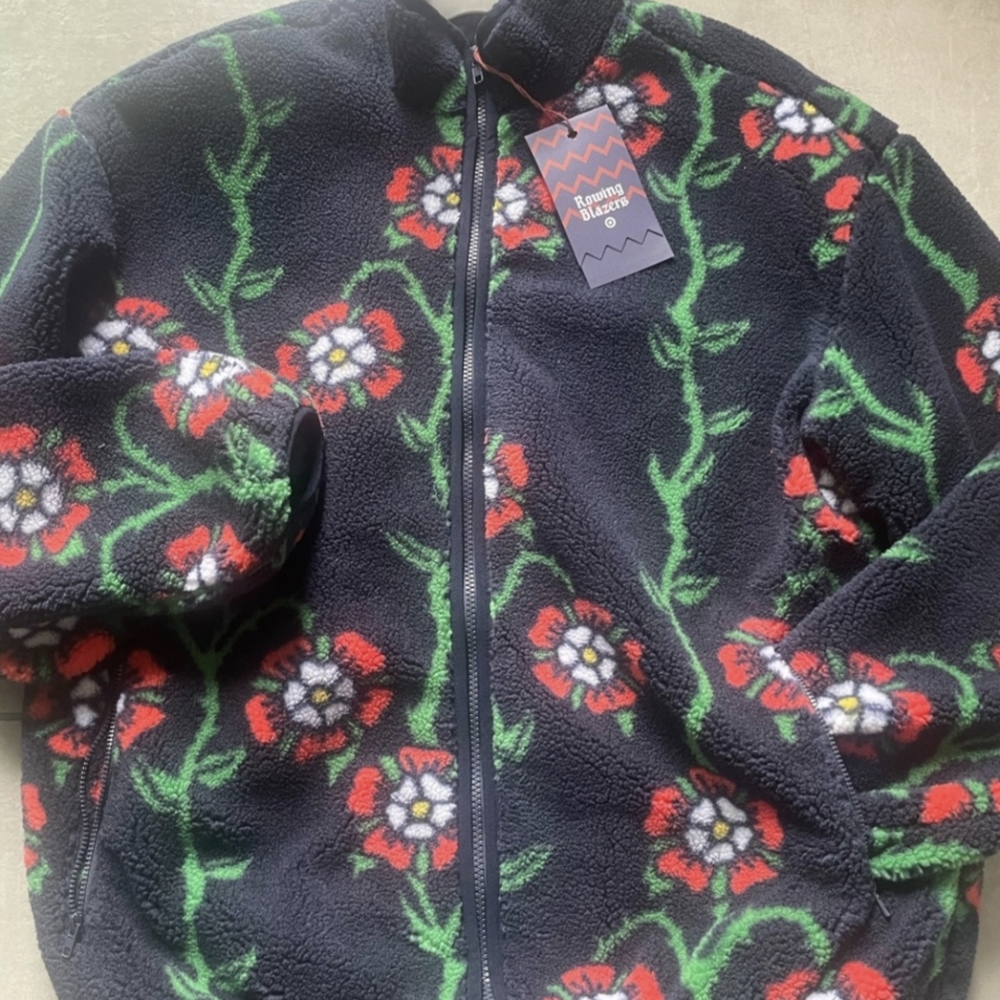 Men's Rose Print Fleece Zip Up Jacket - Rowing Blazers x Target XXL